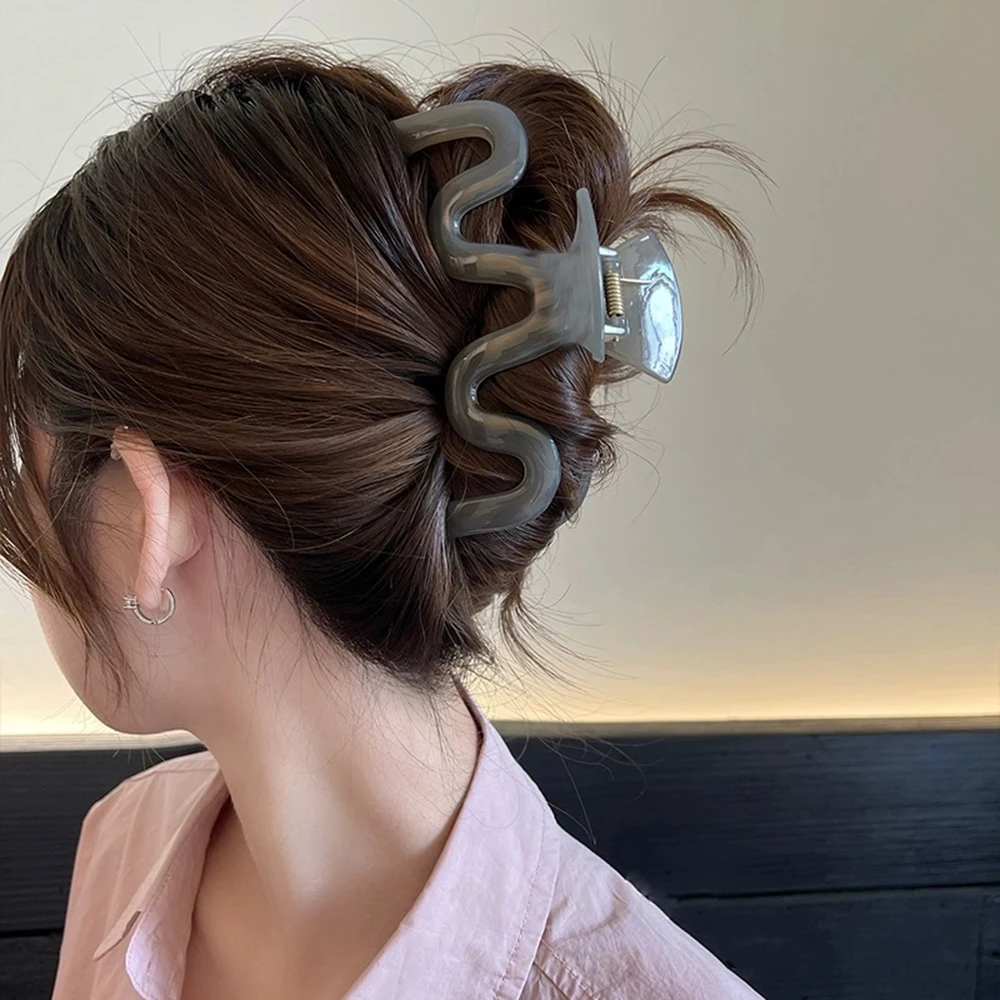 Fermaglio per capelli grande da 13 cm per artigli per capelli spessi Granchio Ragazze Ricci trasparenti Morsetti per capelli da caffè Accessori per