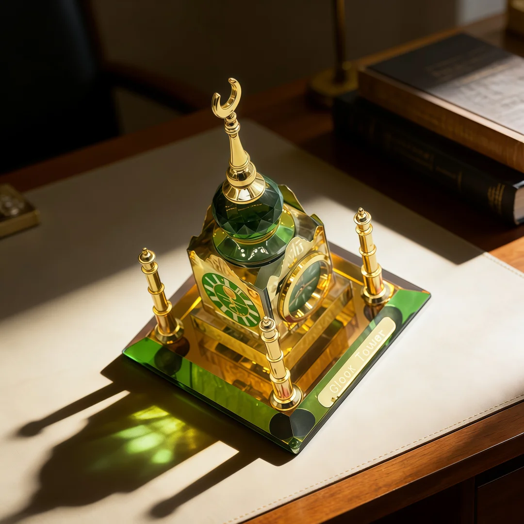 Islamic Ramadan Decorations for Home Muslim kaaba Clock Tower Model Architecture handicrafts Home Car Desktop Decor