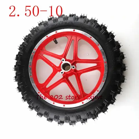 Chambre à Air en Caoutchouc pour Moto, Roue Avant et Arrière, Moyeu de Roue, Haute Qualité, 2.50-10