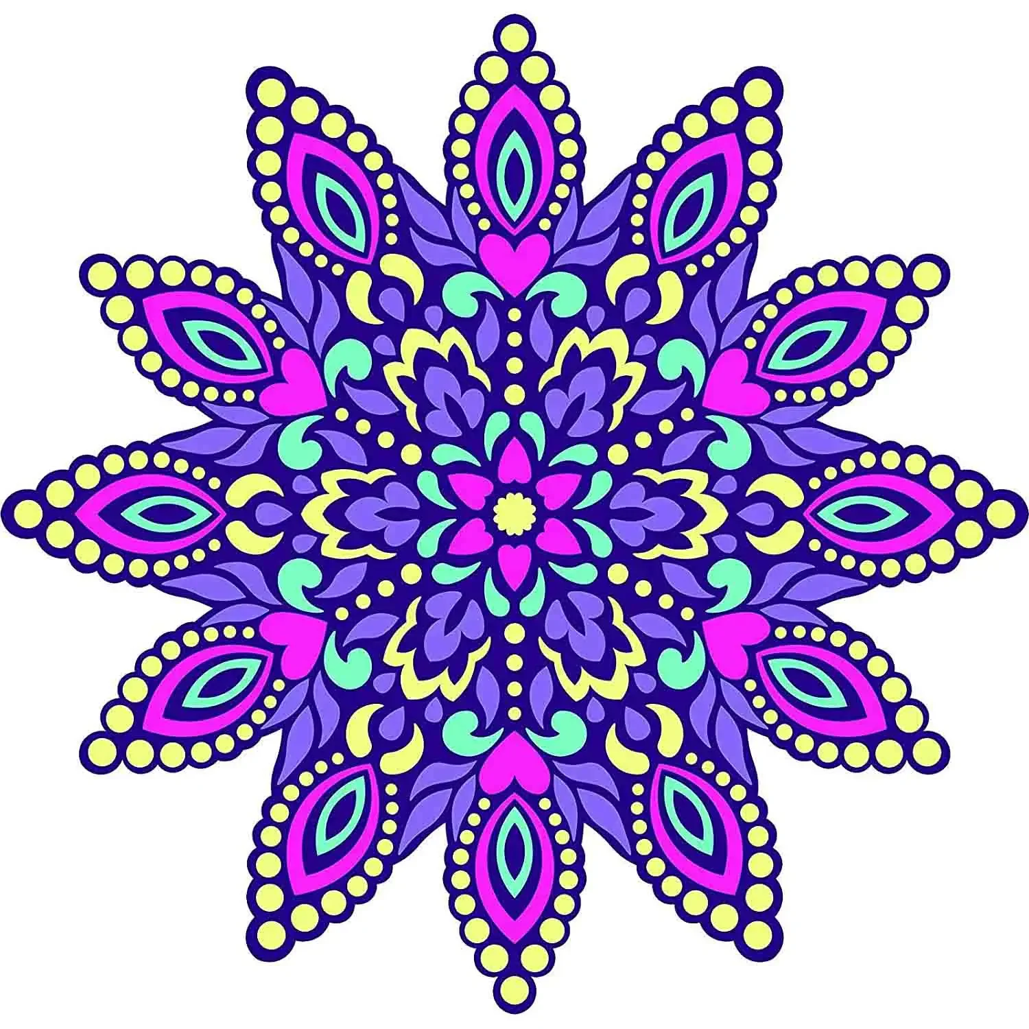 

Car Sticker Pretty Purple Mandala Flower Cartoon Art Truck Bumper Sticker Vinyl Decal PVC Waterproof Sunscreen 15CM