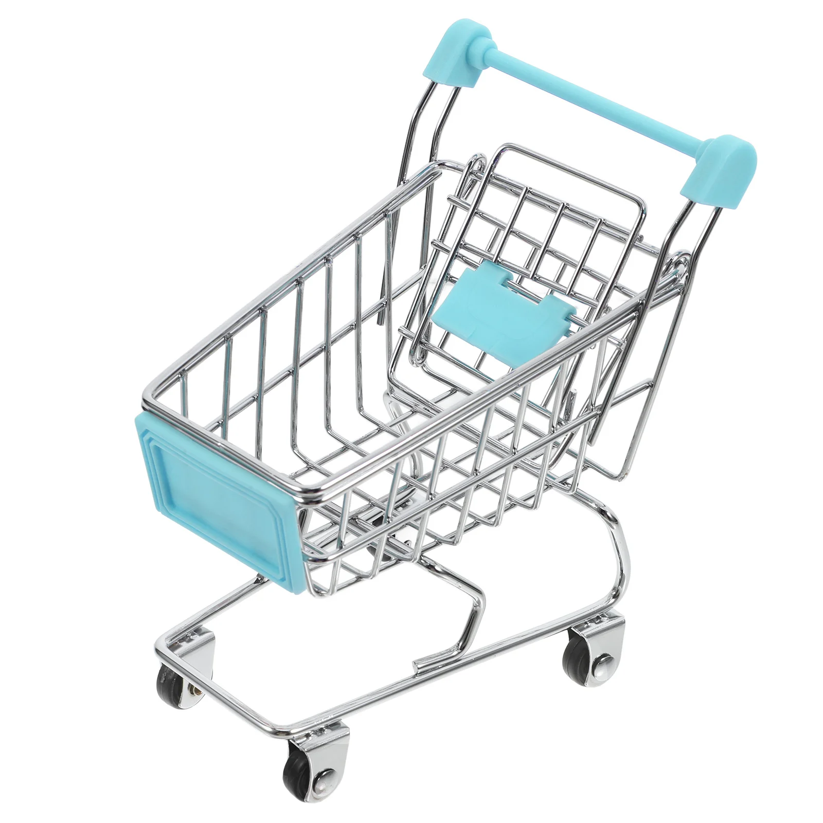 

Handcart Small Basket Supermarket Trolley Mini Imitated Decor Little Cart Miniature Shopping Cart Toy