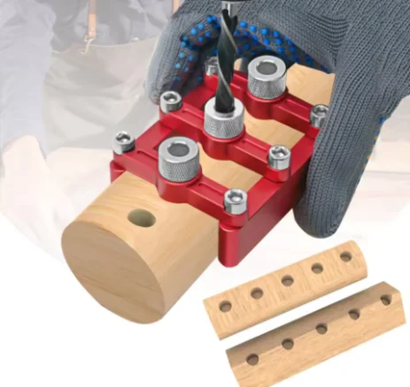 Woodworking Self Centering Dowelling Jig Hole Drill Guide - Wood Dowel Hole Positioner Locator with 3-10mm Drill Sleeves for Joi