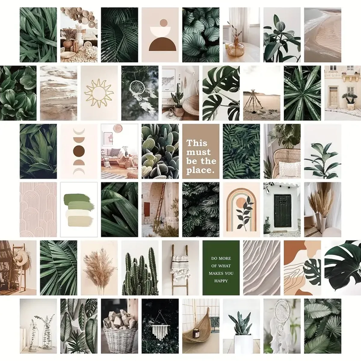 Kit de Collage de pared botánico de 50 Uds., 4x6 pulgadas, imágenes estéticas, decoración de dormitorio para chicas adolescentes, Kit de Collage de fotos, arte de pared, decoración de habitación