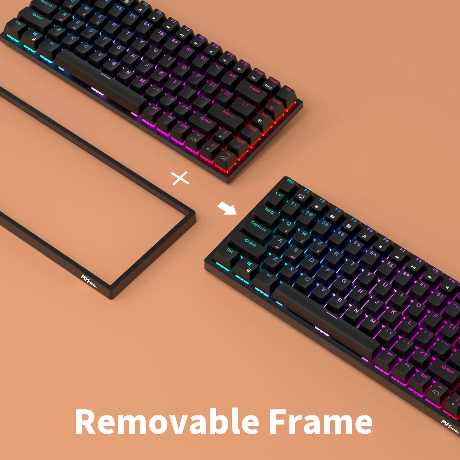 RK ROYAL KLUDGE RK84 75% RVB Triple Mode Clavier Mécanique BTpig/2.4G/USB-C 84 Chaud Interchangeable Bluetooth Sans Fil Gamer Clavier