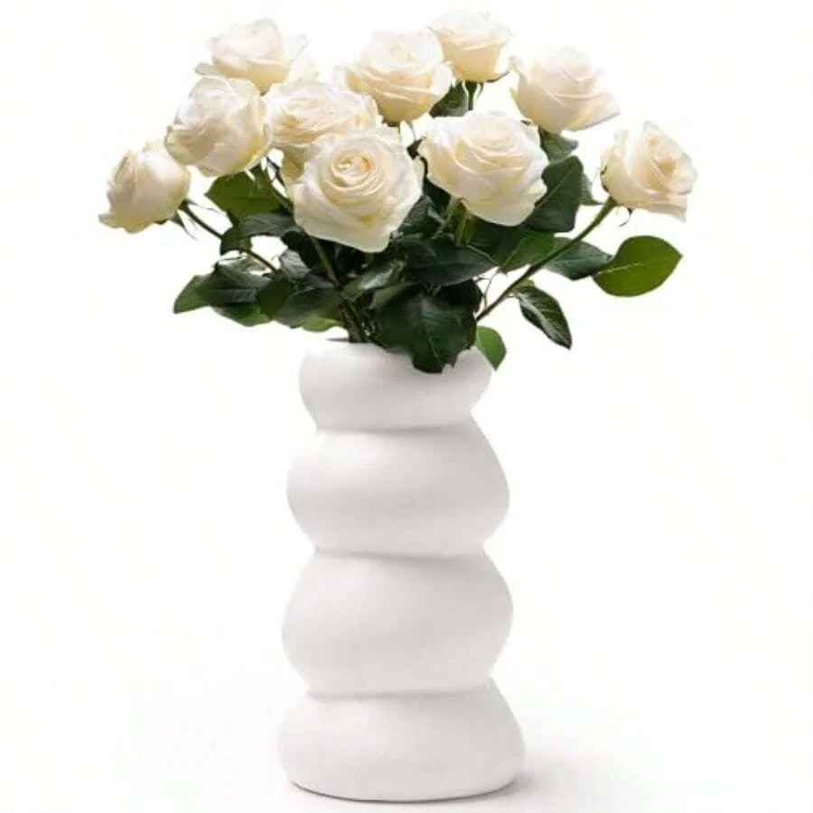 

Flower VasesCeramic Vase Wit Stacked Bubble Design Boo Modern Ural Flower Vase Ome R Self Or Table Centerpiece W