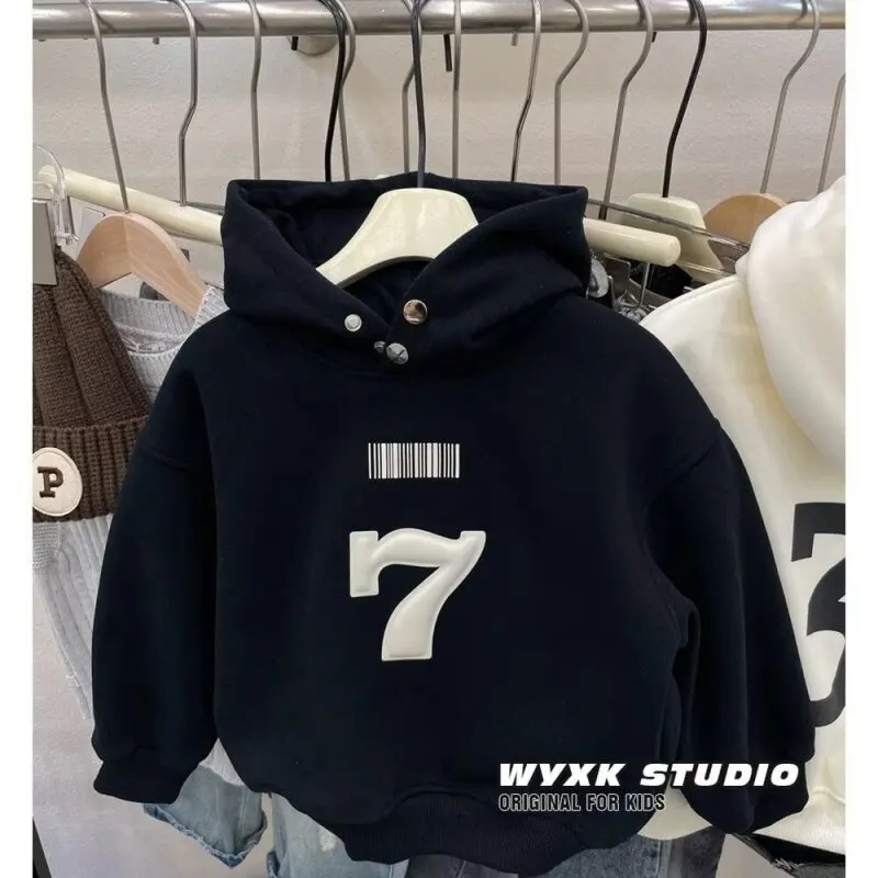 Children HoodiesKorean Fashion Pullover Sweatshirt Girls Boy Kids Casual Clothes Tops 2 3 4 5 6 7 8 T 2024 New