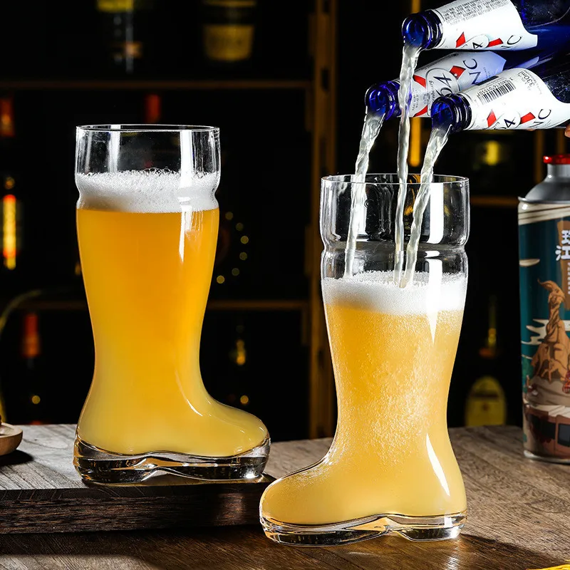 大容量のビールグラスのブーツ、パーソナライズされた靴のマグカップ、ジュースカクテルウイスキーと水ジョッキ