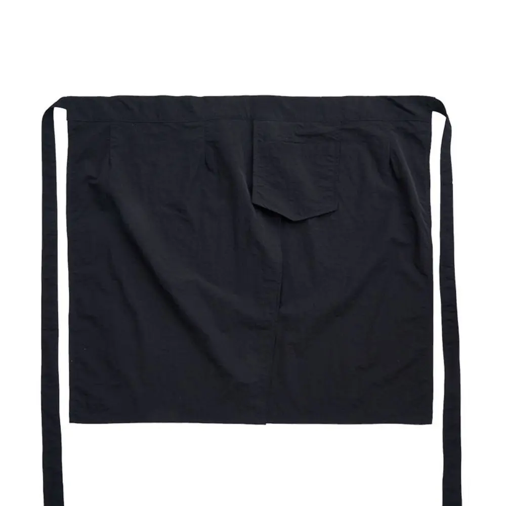 Simple Polyester Half-length Waist Pinafore Waterproof Solid Color Cooking Apron Oil-proof Split Kitchen Apron for Home Kitchen