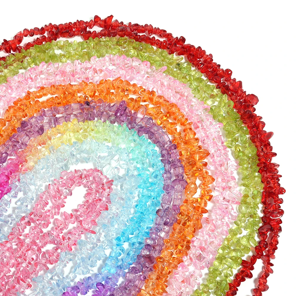 1 strang/lot Bunte Natürliche Kies Kristall Perlen Unregelmäßige Glas Perlen Lose Perlen Für Schmuck Machen DIY Halskette Armband