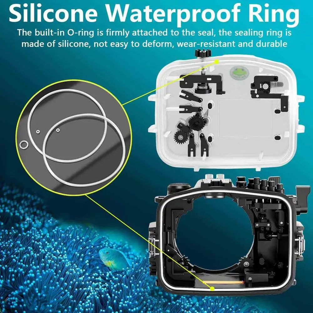 Seafrogs 40M/130FT Underwater Housing Waterproof Case Scuba Diving Housing for Sony FX3 with 16-35mm F2.8,24-105mm F4 G