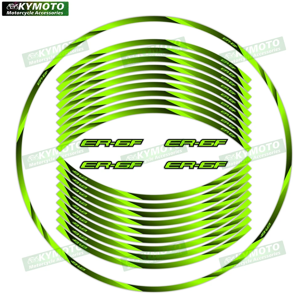 For ER-6F ER6F motorcycle accessories 17-inch front and rear wheel decals fairings and reflective gradient sticker decorations
