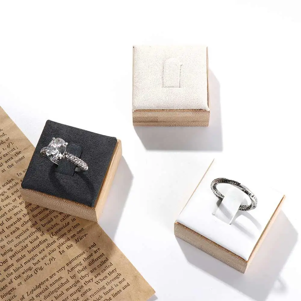 Travel Ring Display Rack Small Vintage Earrings Rings Organizer Wooden Jewelry Show Props Wedding Ring Box Ring Holder Case