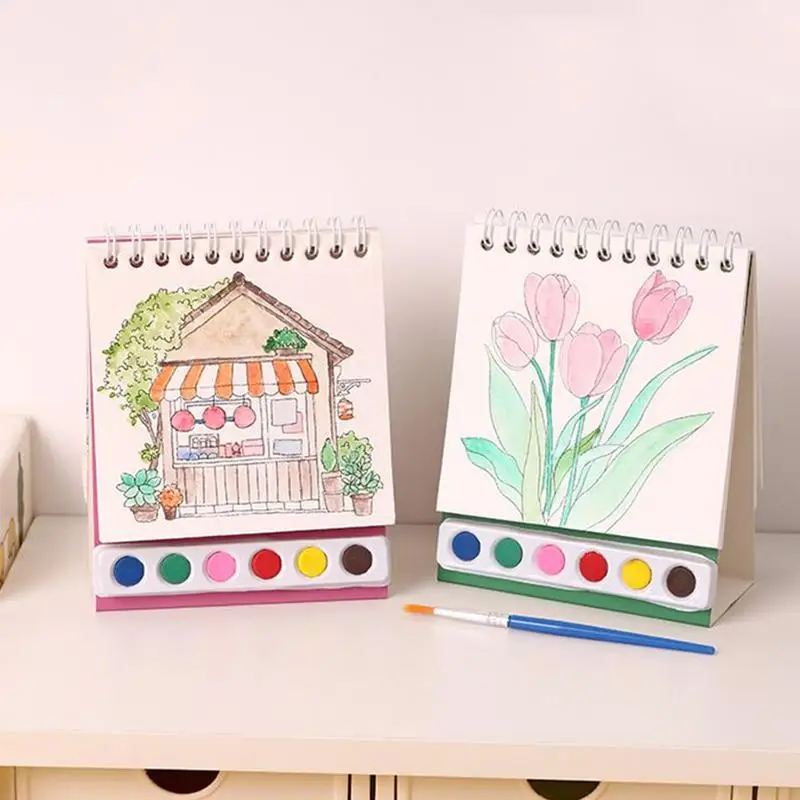 Livre de coloriage aquarelle avec stylo, Structure verticale lavable, activités d'avion pour enfants en bas âge, voyage
