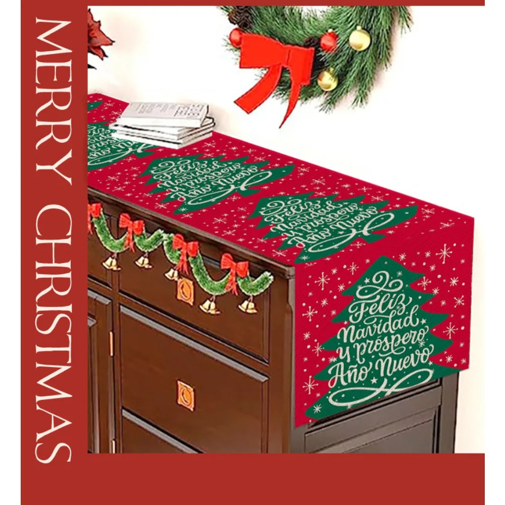 جديد عيد الميلاد الجدول العلم الكتان سانتا الإبداعية الكرتون طاولة القهوة مفرش المائدة الزخرفية مفرش طاولة الجدول العلم