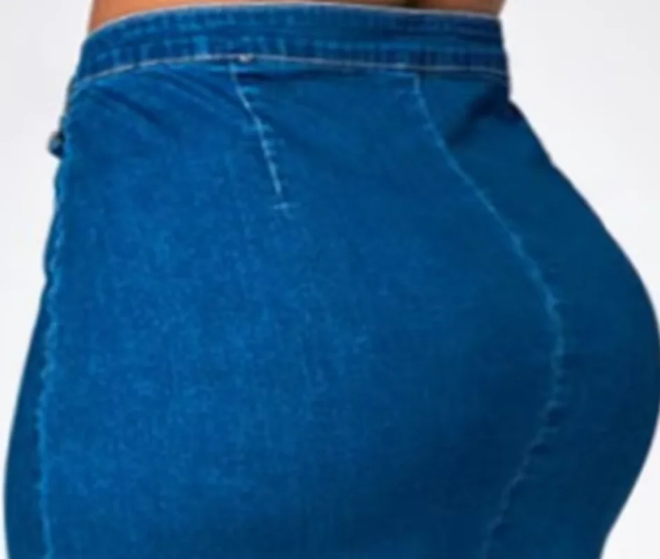 2026 Spring New Women's Summer Front Multi-Button Denim Skirt Fashion Elastic Knee Length Slim Hip-hugging Jeans Pencil Skirt