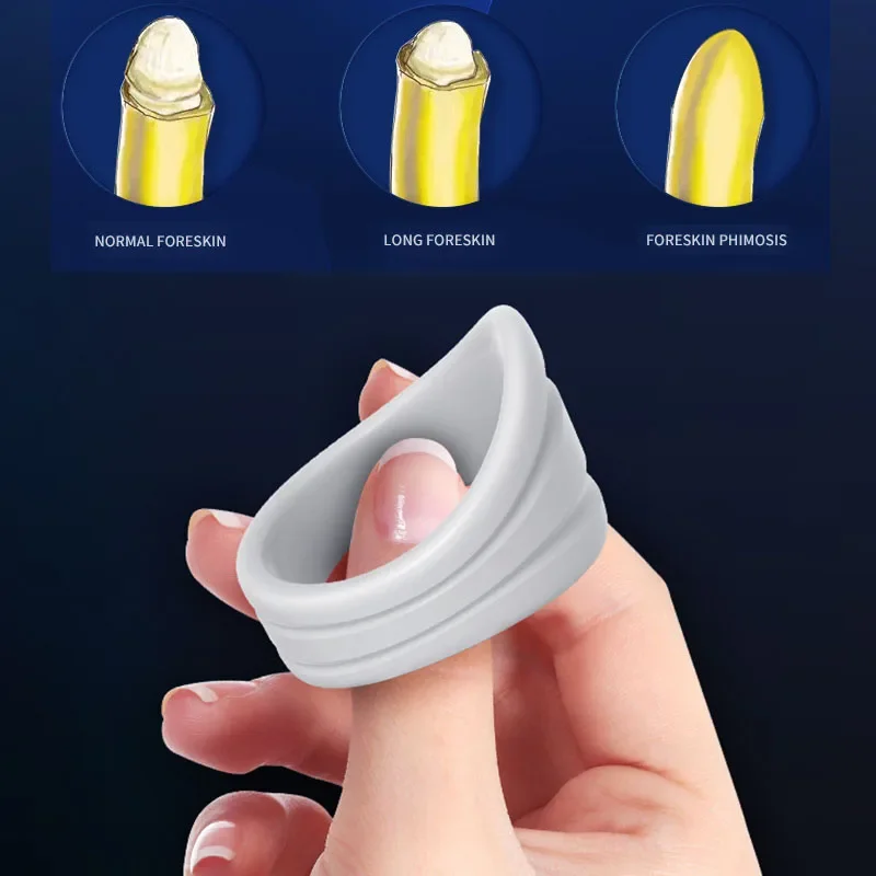 Men Cock Ring Penis Foreskin Correction Cockring Reusable Penis Sleeve Delay Ejaculation Chastity Cage Sex Toy for Men Couples