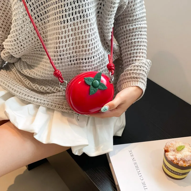 

2025 Orange Mini Bag with Chain Strap Playful Fruit Crossbody Purse for Women Cute Round Shoulder Bag Aesthetic