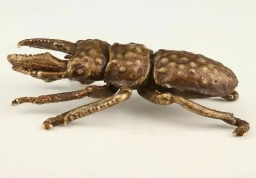 UNIQUE CHINESE BRONZE STATUE ANIMAL BEETLE SOLID MASCOT COLLECTION GIFT