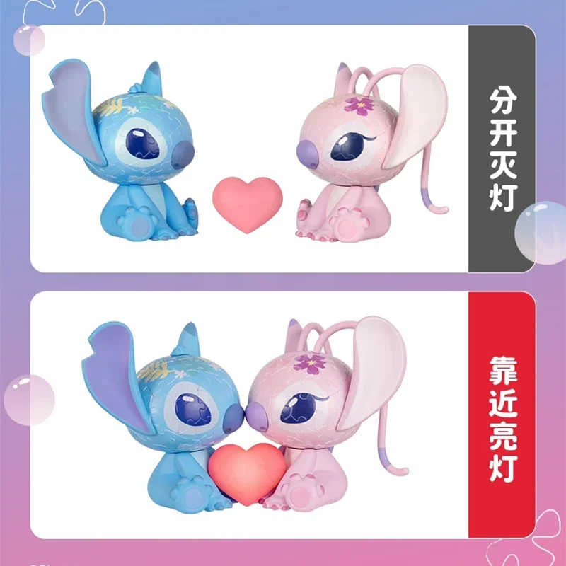 Disney 3d-Jp Lilo & Stitch Toys Anime Stitch Figurines Angel Night Light Room Decoration Girls Kawaii Stitch Night Lamp Gift