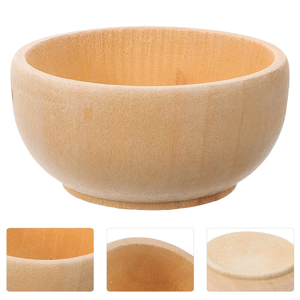 

8Pcs Wooden Mini Bowls Blank Small Wood Bowls Smooth Surface DIY Craft Supplies Kids Creative Art Project Unfinished Wood