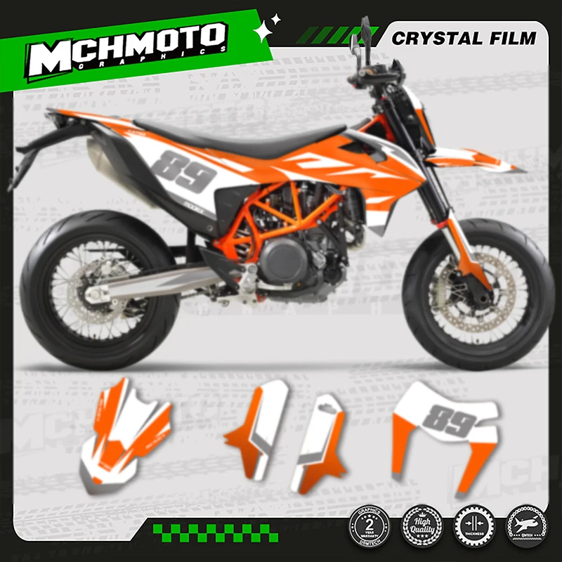 

MCHMFG Motorcycle Graphics Background Decals Stickers Kits For KTM 2019 2020 2021 SMC-R 690 Enduro Number Name Custom