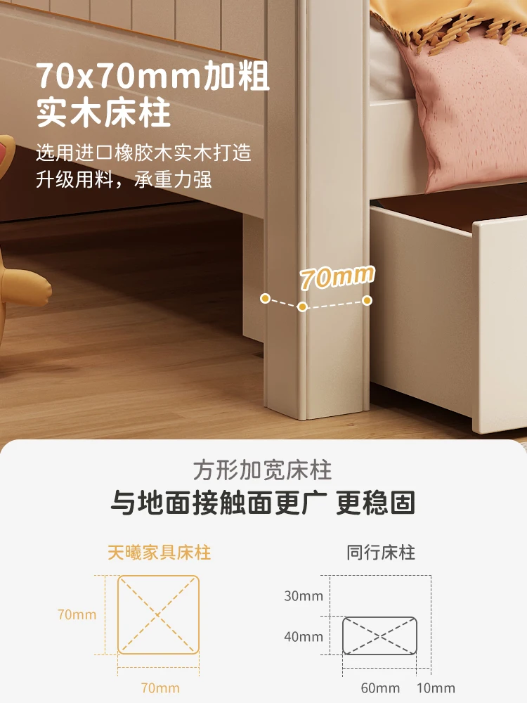 Children's bed Girl wardrobe integrated desk Multifunctional sing1.2 meters Combination  High box boy b 1.5 image 3
