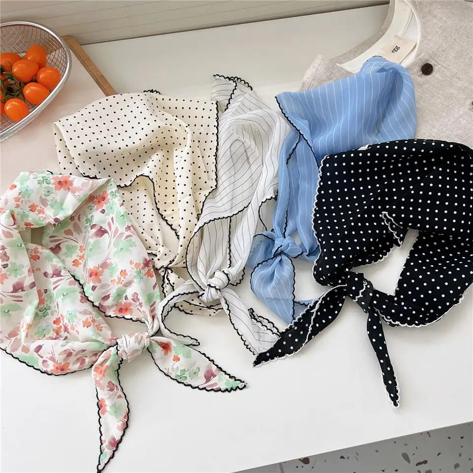 ? NWT 2pcs Silk Scarf And Knotted Turban Wrap polka dot boho Polka Dot Turban - Etsy main image 4