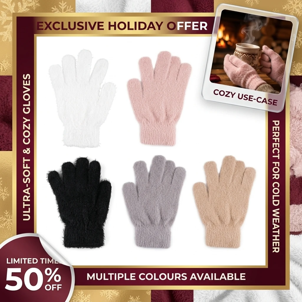 Winter Gloves Faux Mink Fur Gloves New Solid Color Sweet Plush Warm Gloves Cycling Skiing Running Outdoor Cold Protection Gloves