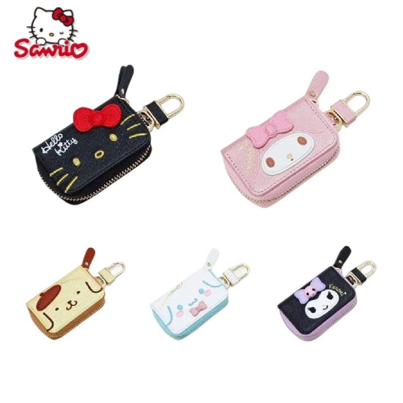 Hello Kitty Car Key Case Cover Sanrio Key Organizer Melody Keychain Pouch Cinnamoroll Keychain Wallet Women Coin Girl Purse Gift