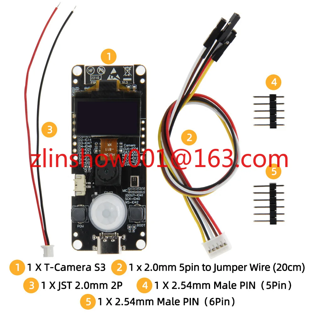 

Плата разработки камеры T-Camera S3 ESP32-S3 0,96 дюйма SSD1306 OLED 2 Мп ESP32-CAM OV2640 Модуль камеры OV5640 Опционально