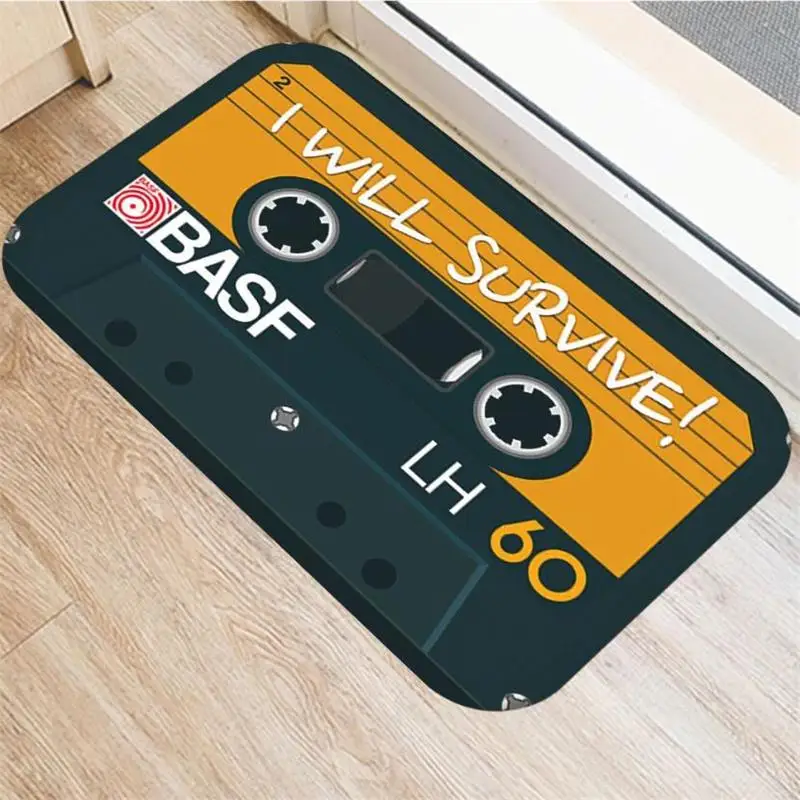 Bath Mat Non-slip Bathroom Toilet Carpet Kitchen Soft Floor Mat 3D Cassette Music Tape Doormat Entrance Rugs Home Decoration