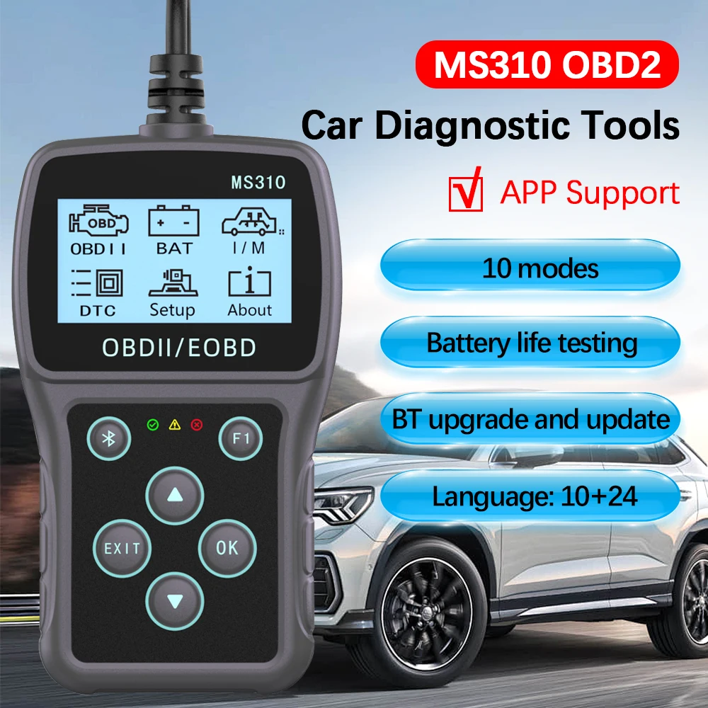 Vehicle OBD2 Code Reader Multi-language OBDII Scanner Read Vehicle Information Work for Car Auto MS310 Car Diagnostic Scan Tool