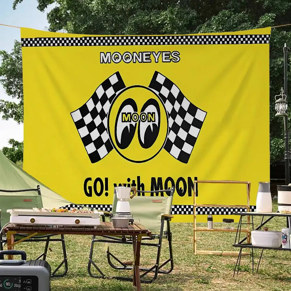 M-MOONEYES Large Size Flags Printing Patterns Interesting Birthday Party Decorations Banner