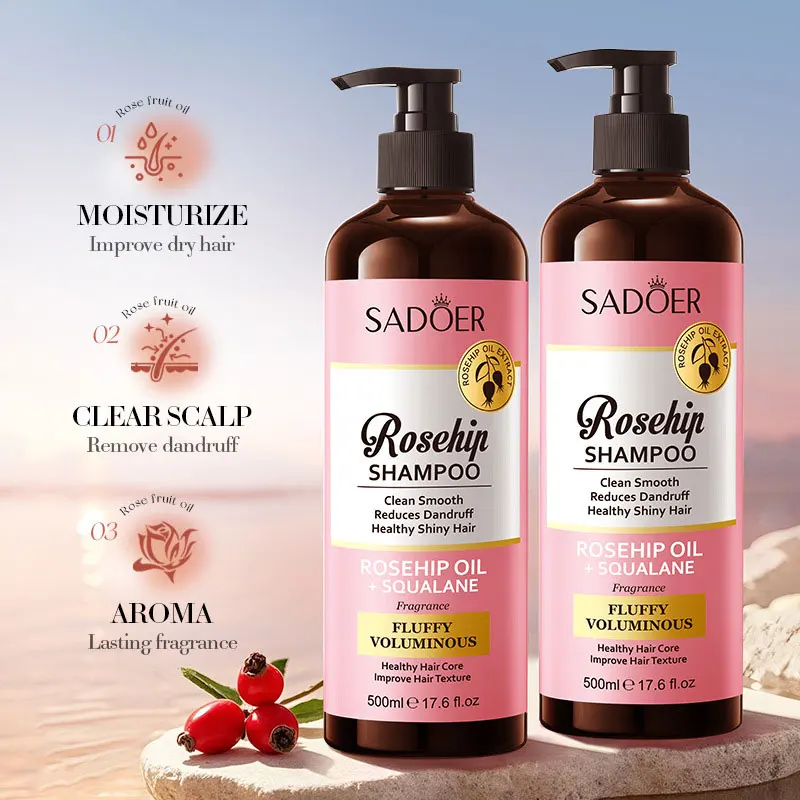 Shampoo SADOER Rosehip Oil Anti-dandruff Fluffy Shampoo Cleansing Hair