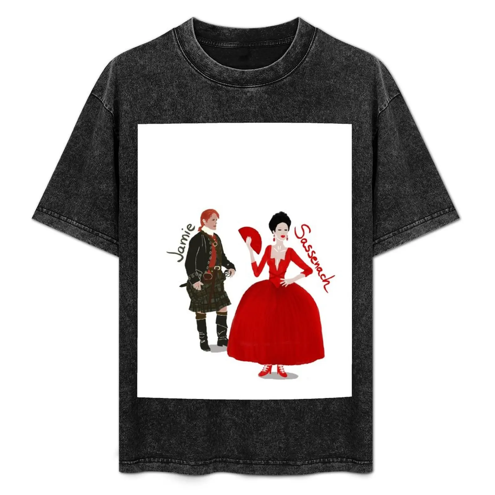 

Sassenach and Jamie Fraser, Outlander T-Shirt Minimalist Graphic Tee Shirt