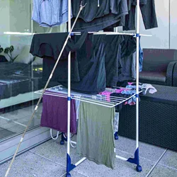 Adjustable Telescoping Reach Stick Clothesline Rod Heavy Duty Closet Pole Drying Pole Stainless Steel Detachable