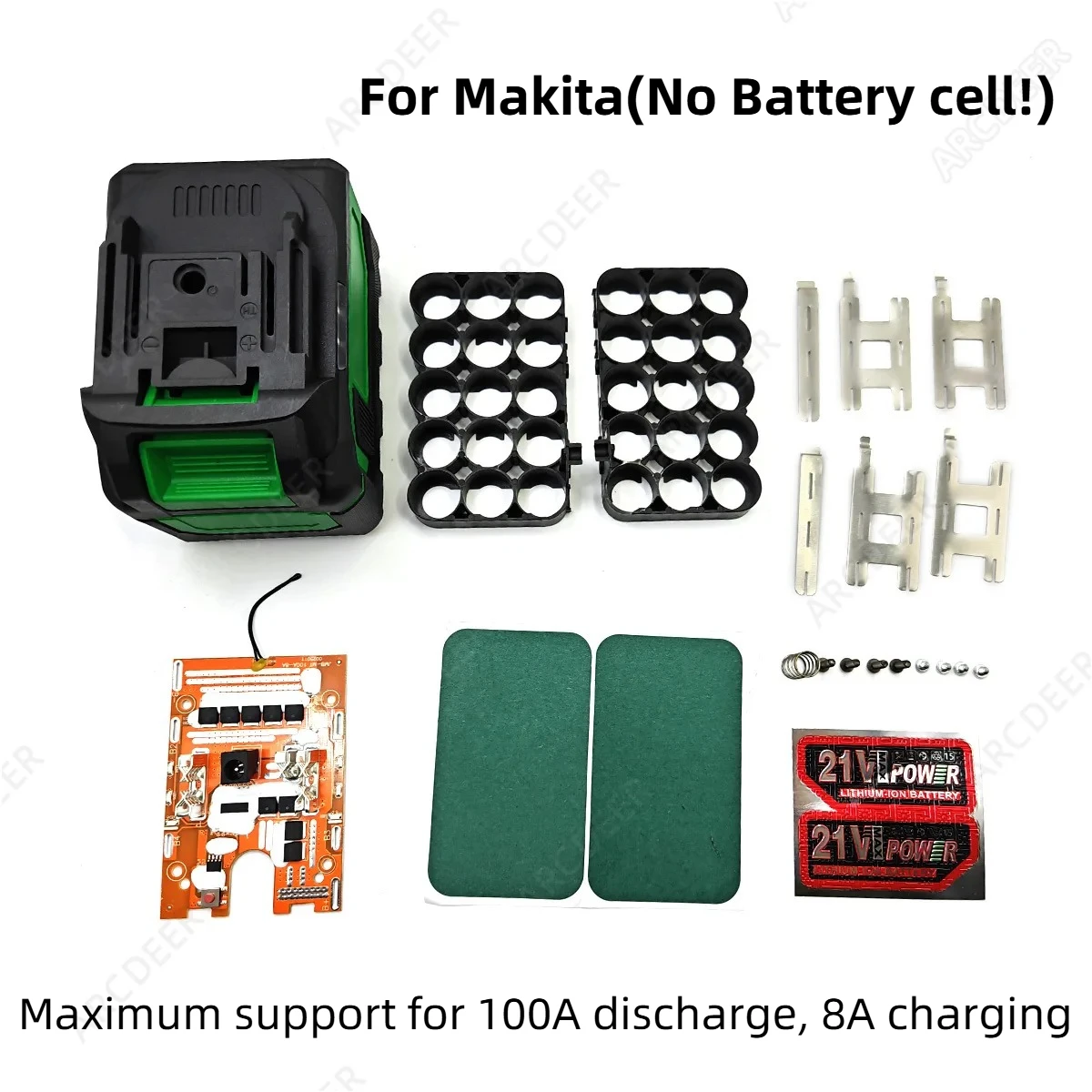 100A 15Core 18650 Li-ion Battery Case Box PCB BMS Protection Circuit Board No Original for Makita Hongsong Zhipu 9Mos High Power