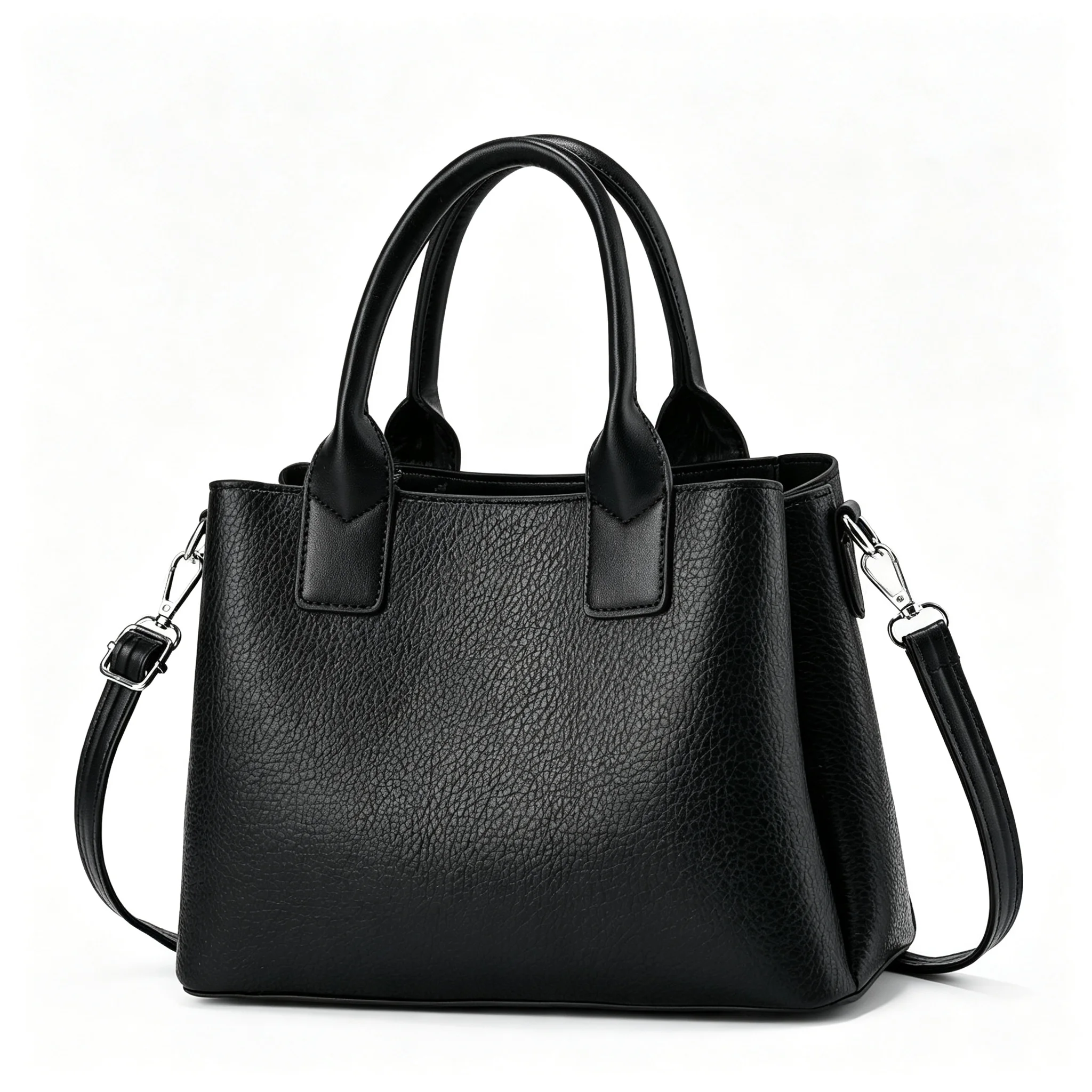 Black Green Blue White Yellow Khaki Gray Light Litchi PU Leather Women Top Handle Tote Bag Casual Crossbody Shoulder Handbag