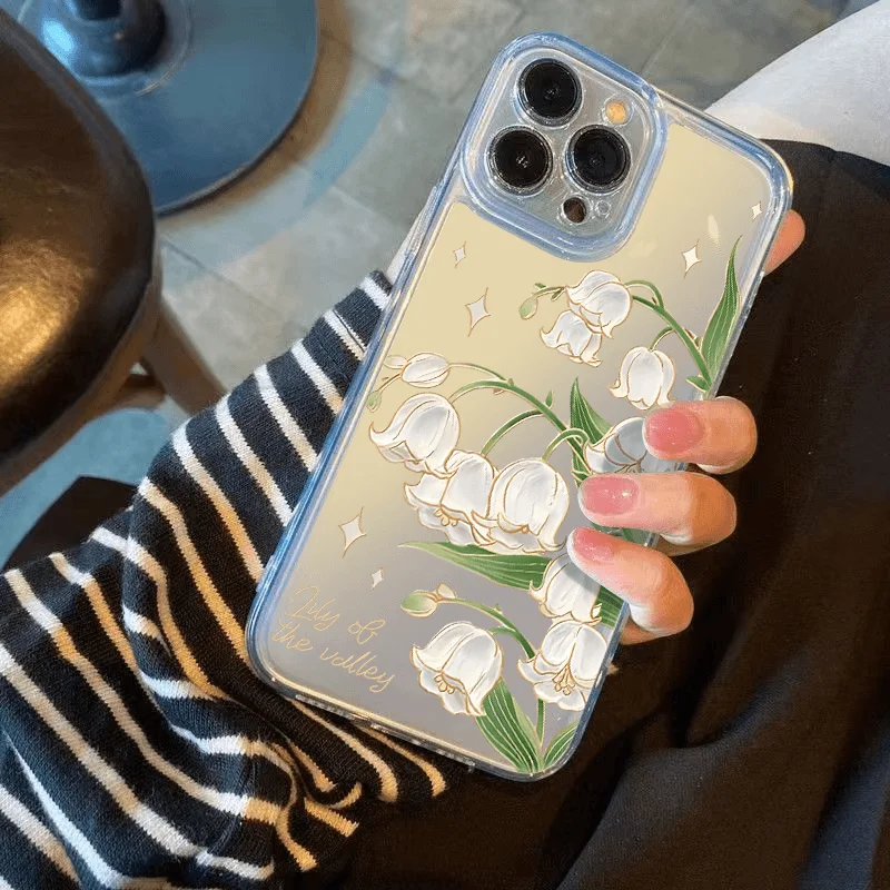 Minimalist Orchid Blossoms Phone Case For iPhone 16 Pro 15 14 13 12 11 Pro Max XR X XS 14 15 7 8 16 Plus Y2K Cute Clear Cover