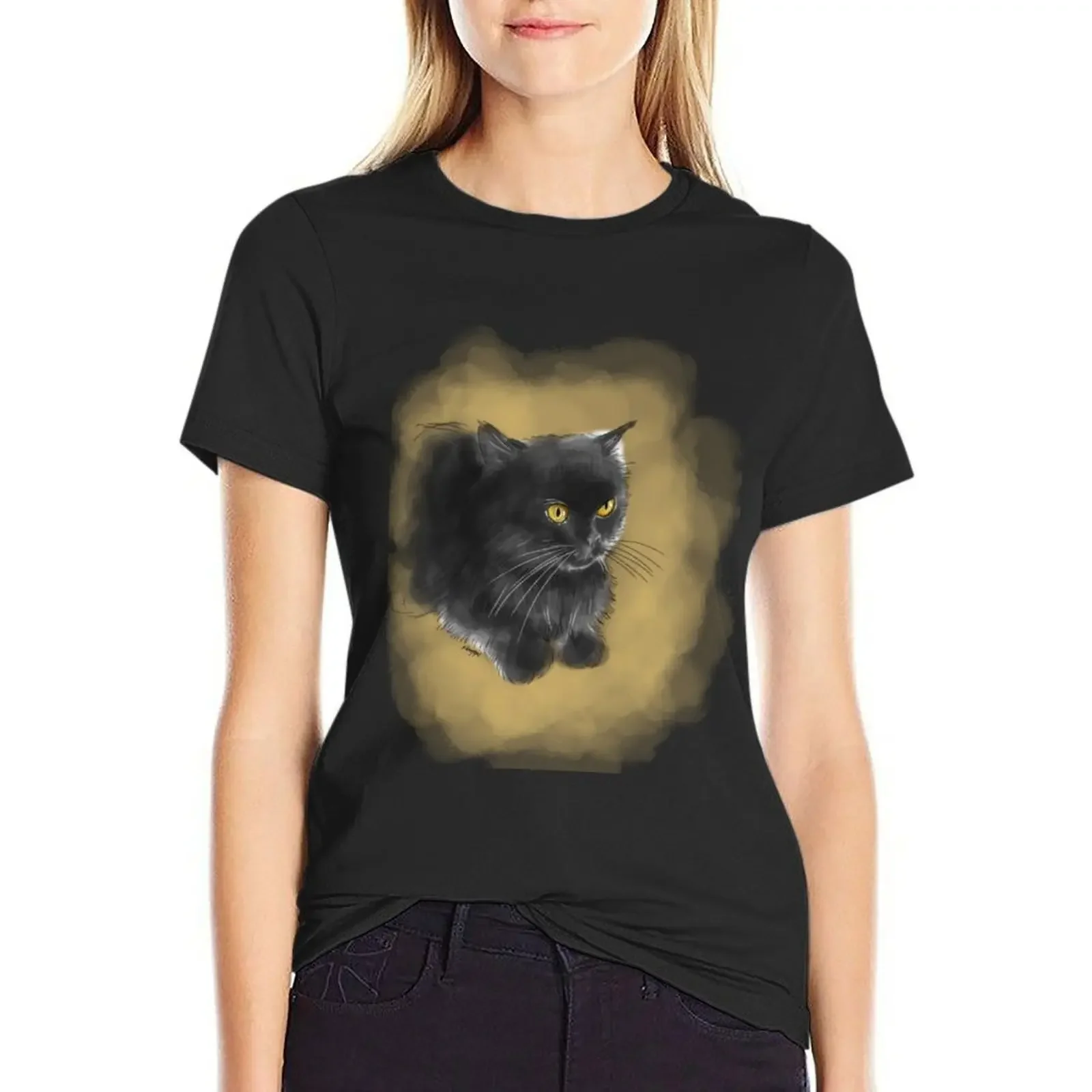 

Cute Persian Cat Black T-Shirt cute clothes aesthetic clothes customizeds t-shirts for Women graphic tees funny