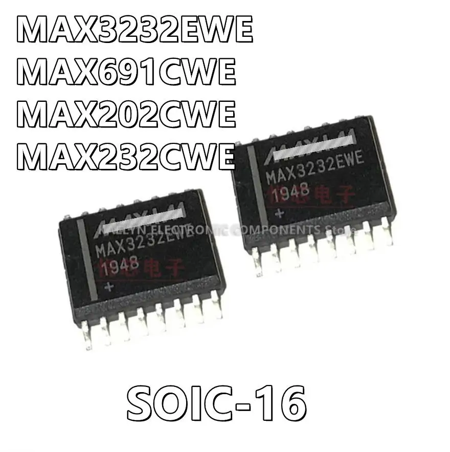 10Pcs/lot MAX3232EWE MAX3232 MAX691CWE MAX691 MAX202CWE MAX202 MAX232CWE SOIC-16