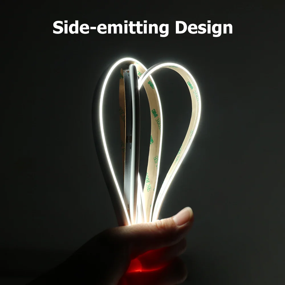 5m COB LED light Strip Side-emitting DC24V 480LEDs/m RA90 High Density Flexible LED Strip light 3000K/4000K/6000K For Room Decor