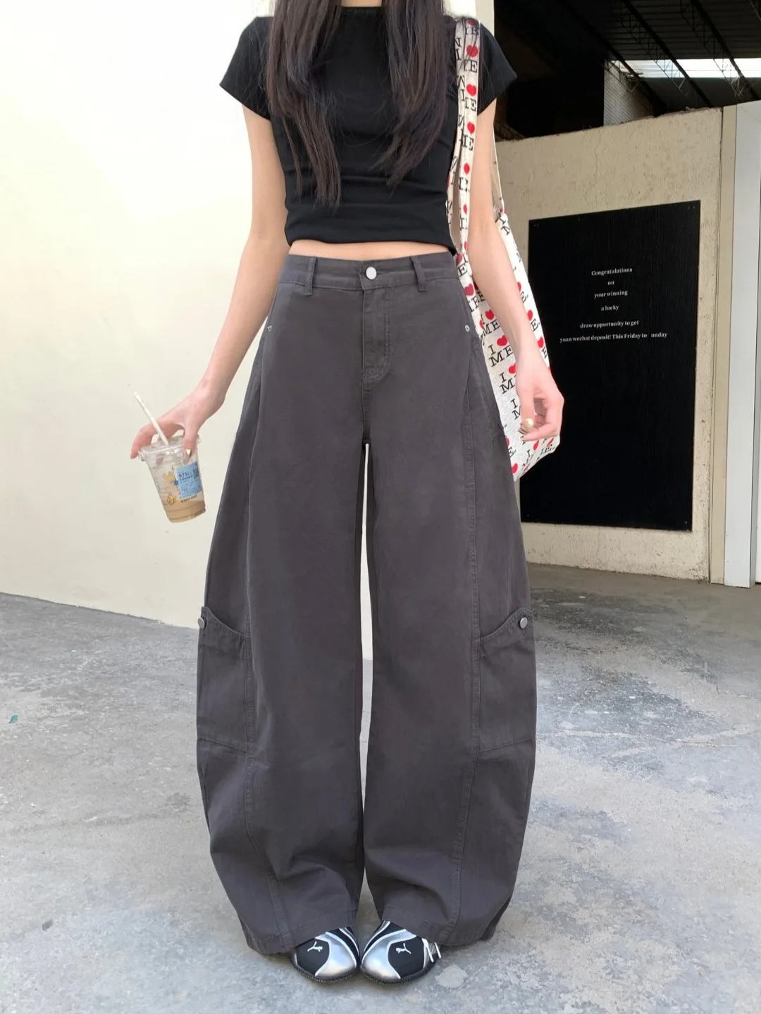 

American High Waist Casual Denim Pants Women Spring 2026 New Slim Wide Leg Knife Floor Length Retro Long Trousers