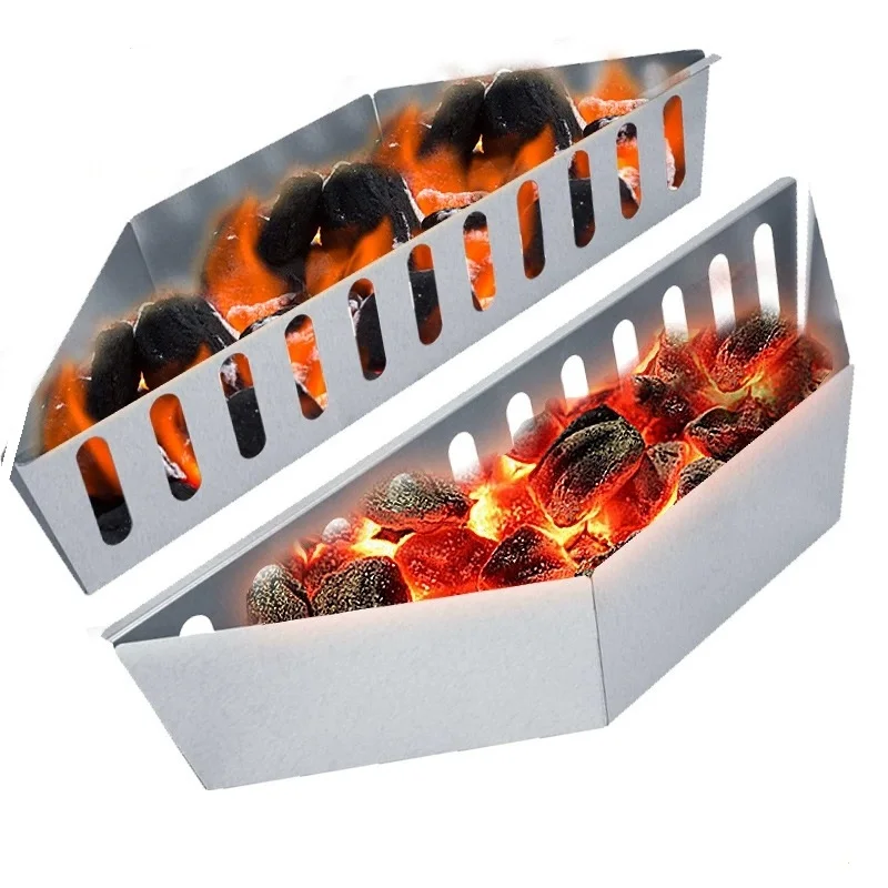 

Корзина для угольного угля, уличная корзина для барбекю, древесный уголь, оцинкованный лист, корзина для курильщика, корзина для гриля с фруктами и древесным углем