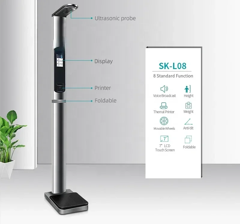 ultrasonic weighing measurement smart weight and height scale digital coin machine body fat scale