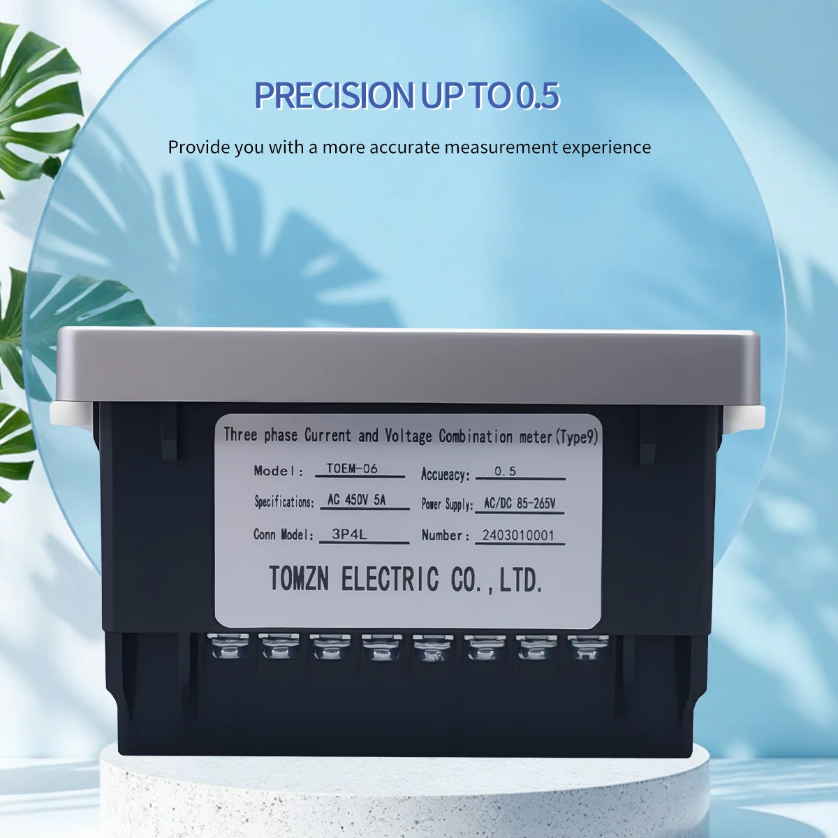 Three Phase High Precision Volt Current Hz Multi-function Meter 3P4L AC/DC 85-265V Line-to-Line Voltage Password Max Min Value