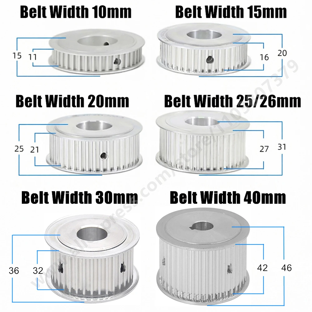 20/22Teeth HTD8M Groove Aluminium Alloy Wheel Bore 8-30mm HTD8M Timing Pulley AF Synchronus Pulleys for Belt Width 15/20/25/30mm