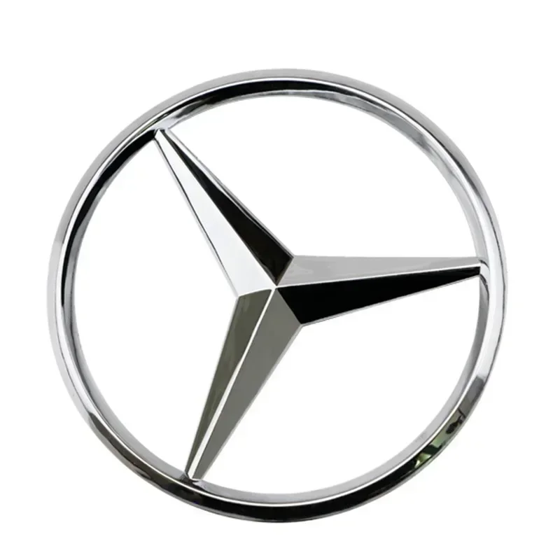 Middle Trunk Star Logo Car Emblem for Mercedes Benz A C E CLA GLC Class W117 W176 W204 W205 W213 W253 3 Pins with Original Arc