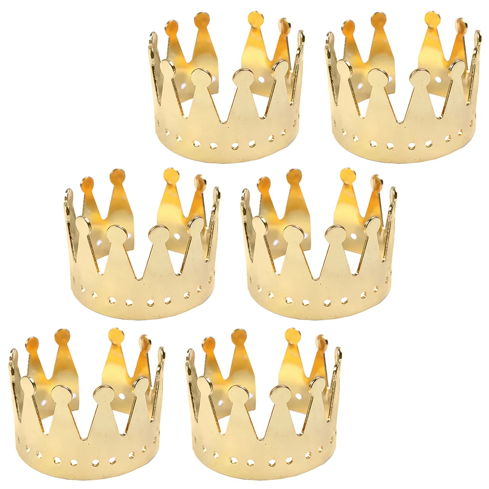 6 Pcs Napkin Rings Decor Crown Buckles Edging Serviette Golden Dinner Party Holder