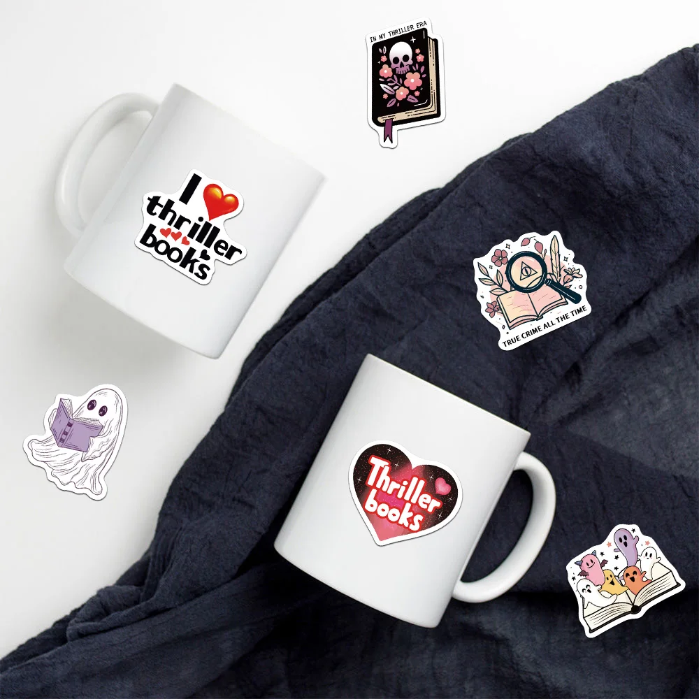 50 قطعة نمط الرعب الهالوين الإثارة كتاب الكرتون ملصق التحفيز الفني رواية مروحة تزيين زجاجة جراب هاتف الغيتار